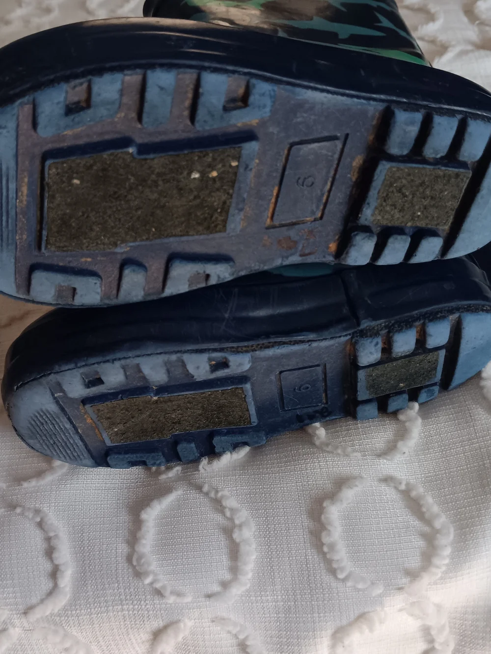 Kids Navy Shark Print Rain Boots with Handles
